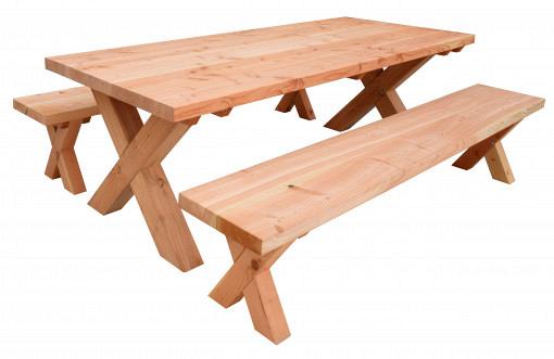 Tuinset Xavi Excellent, 2 x bank en 1 x tafel, onbehandeld