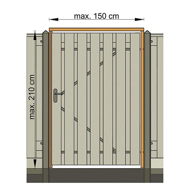 Tuindeurkozijn Jwoods Hardhout met aanslaglat, max. 150 cm breed