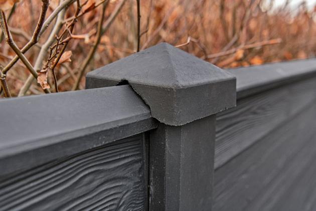 Beton Afdekkap 8x4,5x180 cm, Zwart gecoat tbv motiefplaat