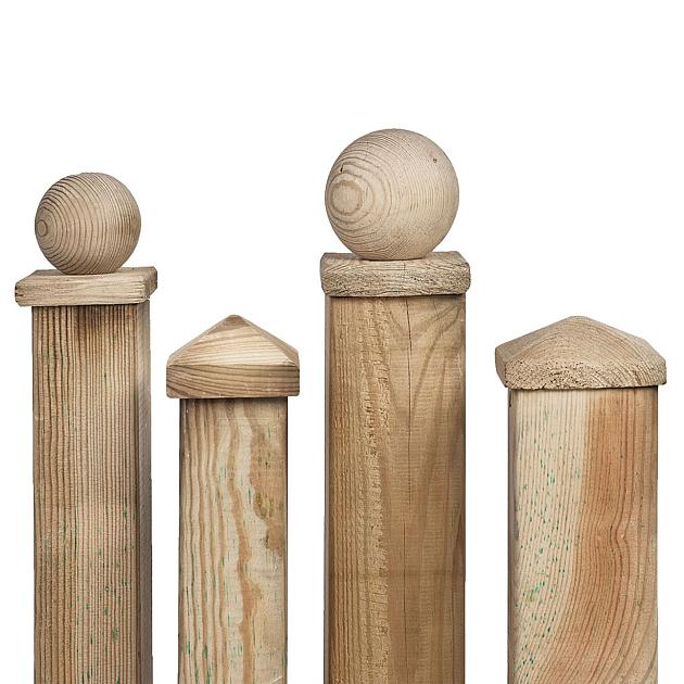 Paalornament piramide hout 10x10 cm