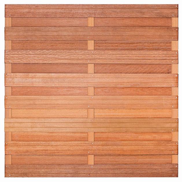 Tuinscherm geschaafd onbehandeld hardhout 18-planks 180x180 cm