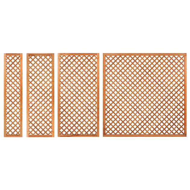 Trellis diagonaal met lijst 60x180 cm onbehandeld geschaafd hardhout