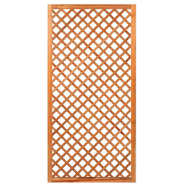 Trellis diagonaal met lijst 90x180 cm onbehandeld gescchaafd hardhout
