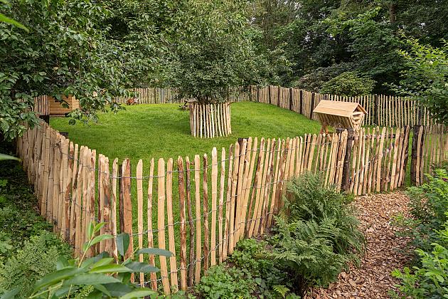 Engelse kastanjehekwerk op rol geschild latafstand 5 cm 460x180 cm