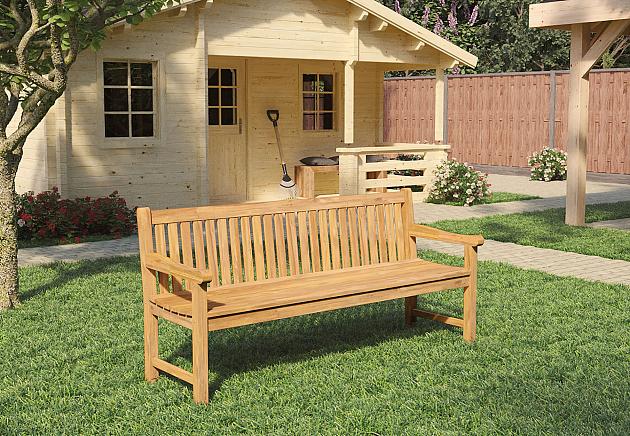 Parkbank Norwich onbehandeld teak 180x51x91 cm