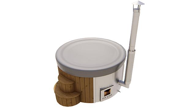 Hottub Deluxe met interne kachel thermisch gemodificeerd, geschaafd vuren
