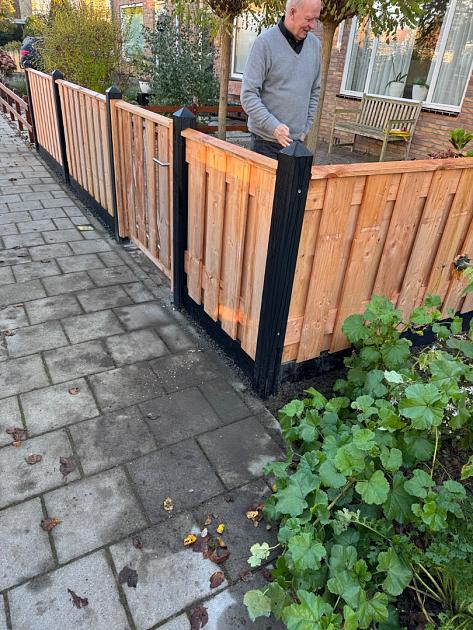 JWOODS Tuinscherm Red Wood 19-planks 180x90 cm Geschaafd