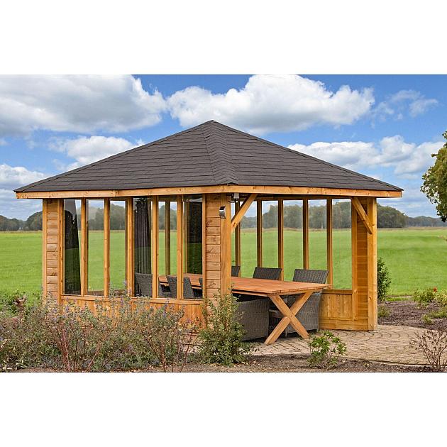 Prieel Classico geïmpregneerd geschaafd vuren 430x430x330 cm (exclusief dakbedekking)