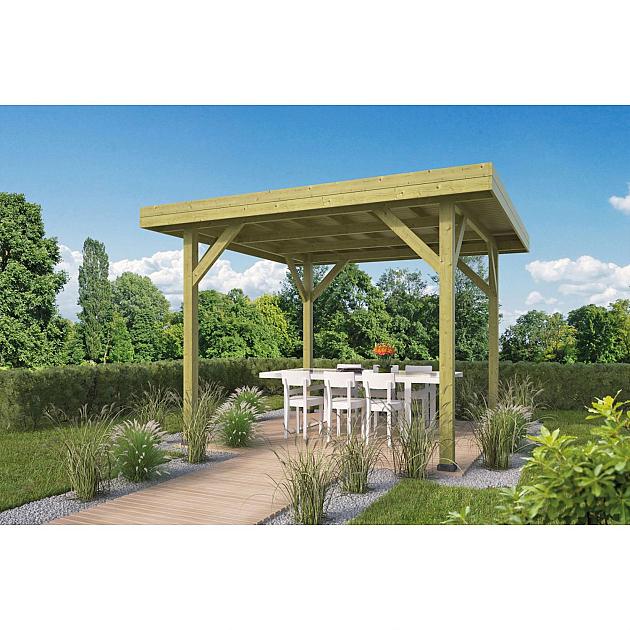 Prieel Modern middel geïmpregneerd geschaafd vuren 356x356x244 cm (excl dakbedekking)