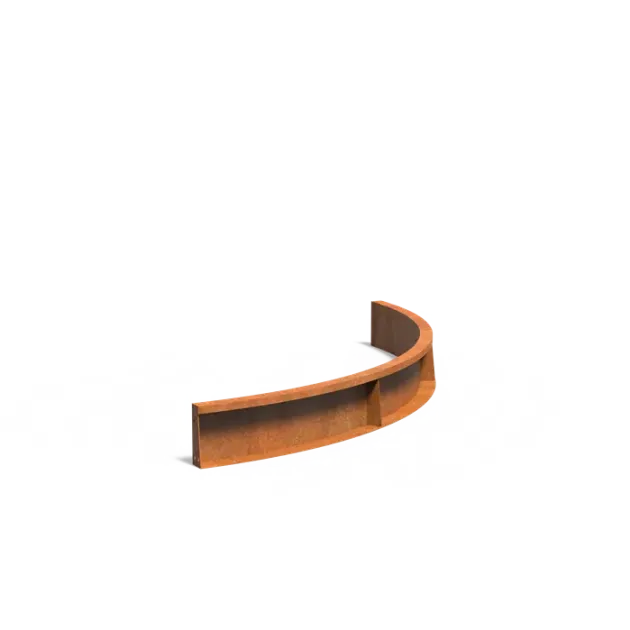 Keerwand binnenbocht Cortenstaal 2 mm 150x150x20 cm