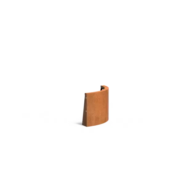 Keerwand buitenbocht Cortenstaal 3 mm 50x50x40 cm