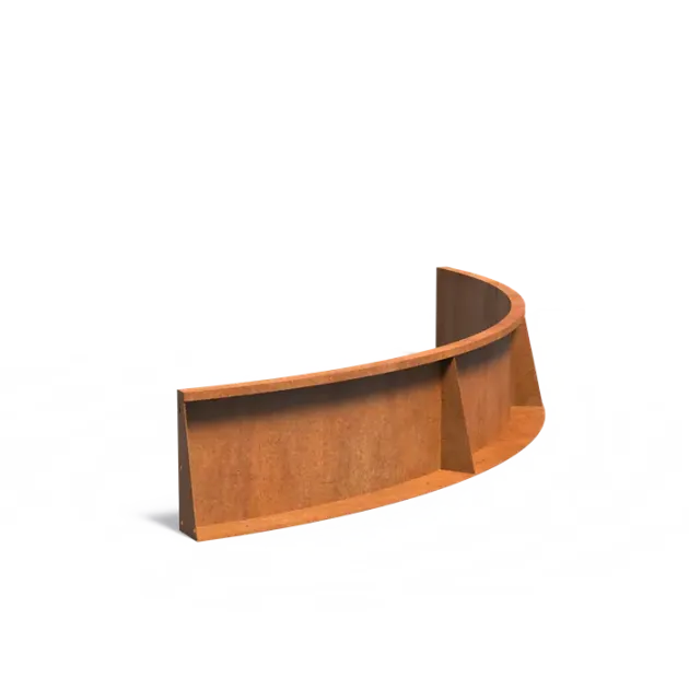 Keerwand binnenbocht Cortenstaal 3 mm 200x200x40 cm