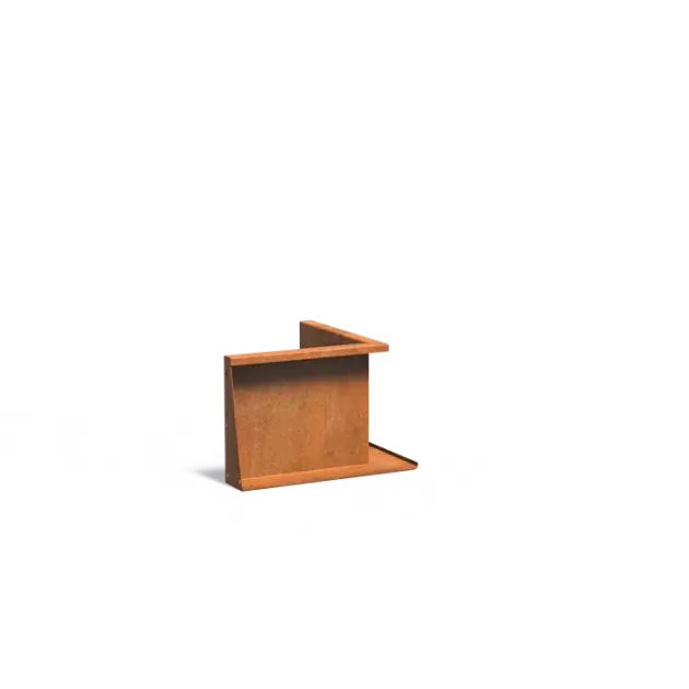 Keerwand binnenhoek Cortenstaal 3 mm 50x50x40 cm