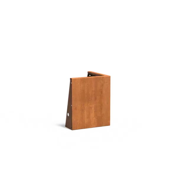 Keerwand buitenhoek Cortenstaal 3 mm 50x50x60 cm