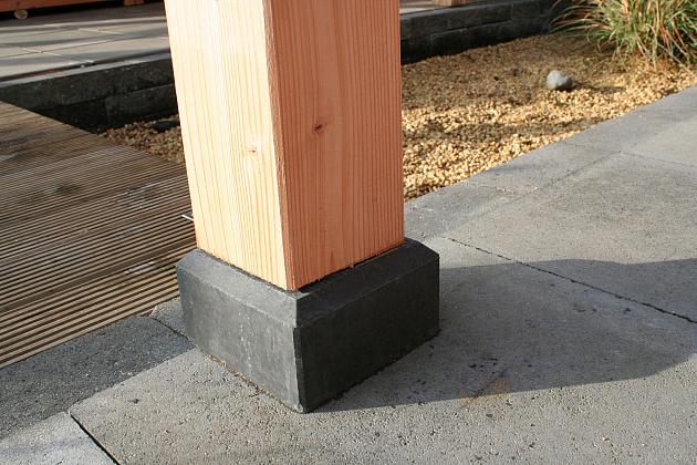 Betonpoer de Luxe 18x18x50 cm, Antraciet incl. verstelbare plaat M20