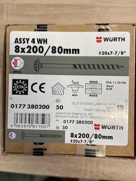 Gebintschroef Assy 8.0x200/80