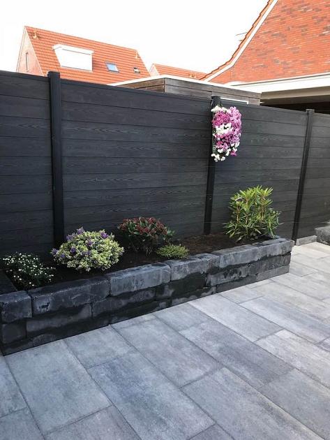 Linia Palissade 60x15x15 cm Getrommeld Antraciet