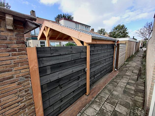 36877 actie jwoods douglas fijnbezaagde zweeds rabat plank 1 2 2 7x19 5x400 cm zwart dekkende beits 355930