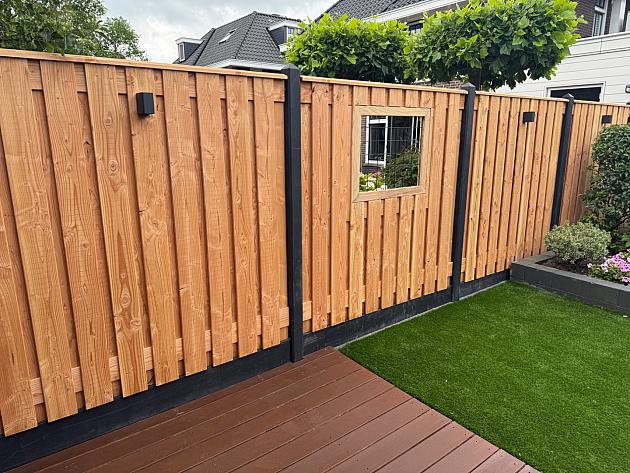 Tuinscherm Zwarte Woud geschaafd onbehandeld Douglashout 21-planks 180x180 cm