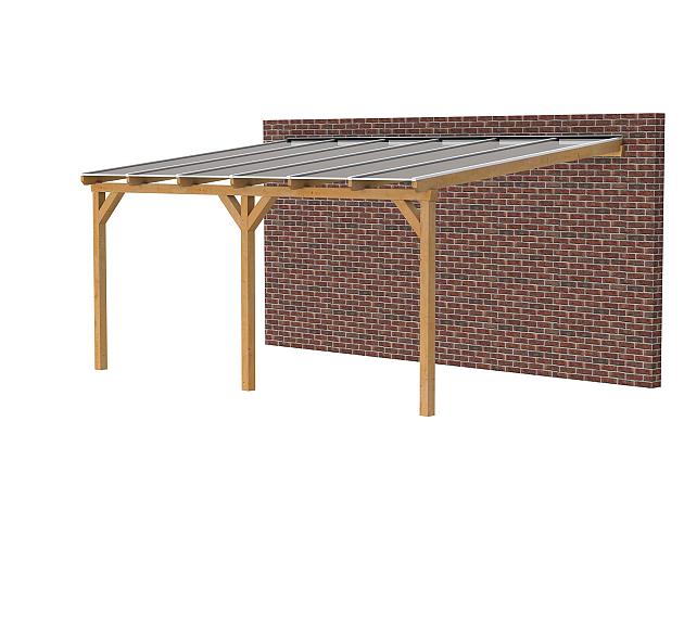 JWOODS Douglas DHZ Veranda polycarbonaat 606x300cm, aanbouw