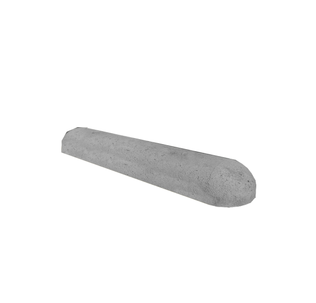 Plakband varkensrug 20x11x95 cm 2 kanten rond Grijs