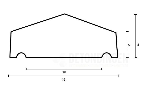 muurafdekb 15x100 glad grijs