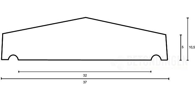 muurafdekb 37x100 zwart gecoat
