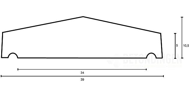 muurafdekb 39x100 zwart gecoat
