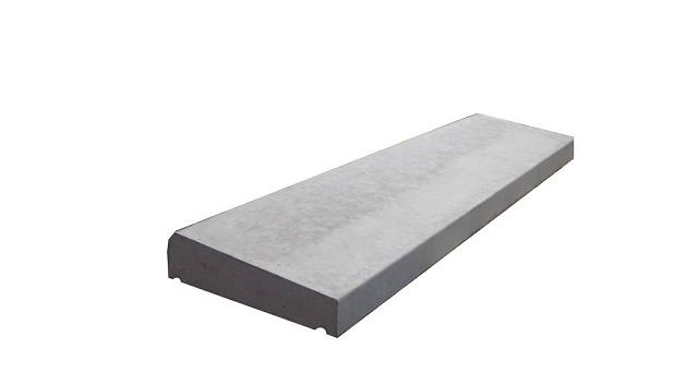 muurafdekb 1 zijdig 25x100x7/4,5 glad grijs