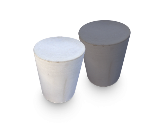 poef rond 45x50 grijs