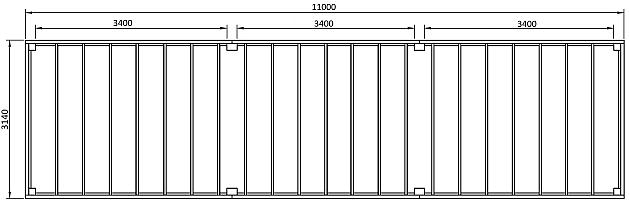 JWOODS Buitenverblijf XL Modern 1100x314 cm
