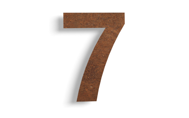 Huisnummer 7 cortenstaal 15 cm