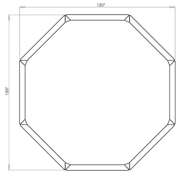 Cortenstaal achthoekige plantenbak Chicago 50, 120,7x120,7x80 cm
