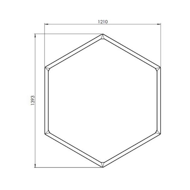 Cortenstaal zeshoekige plantenbak Denver 70, 139,3x121,70 cm