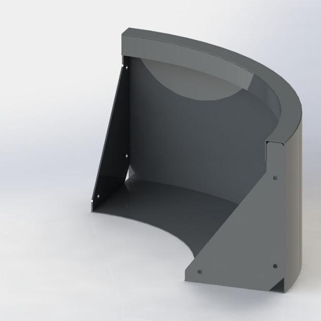 Gepoedercoat staal keerwand buitenbocht 150x150x50 cm antraciet grijs