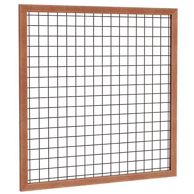 Hardhouten Gaaspaneel 180x180 cm Zwart gepoedercoat betonijzer maas 10x10 cm draad ø 5 mm