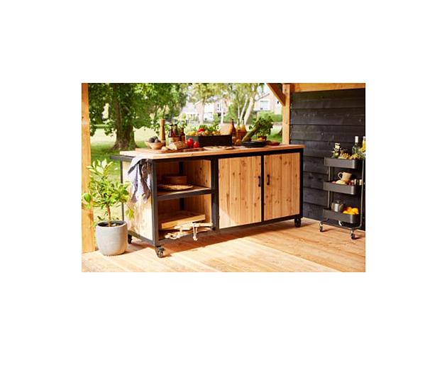 Buitenkeuken Acero 190x57x88 (bxdxh) onbehandeld, geschaafd douglas