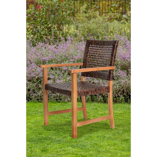 Tuinstoel Madiun (set van twee stuks) onbehandeld teak 57x48x90 cm