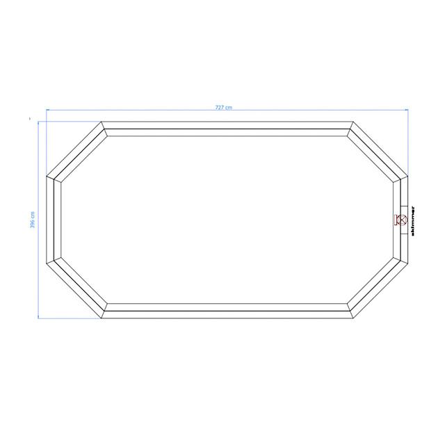 Luxe houten zwembad Playa Porto Marie 727x396x138 cm