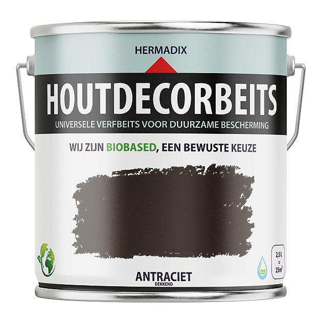 Houtdecorbeits Dekkend Antraciet - 2500 ml
