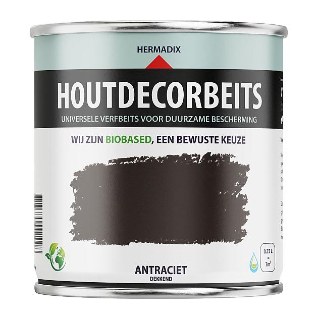 Houtdecorbeits Dekkend Antraciet - 750 ml
