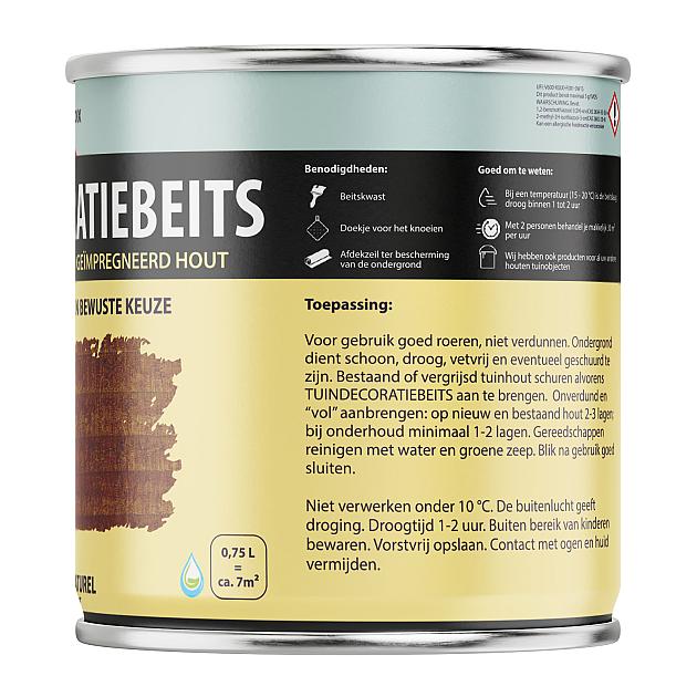 Tuindecoratiebeits Bruin Naturel Transparant - 750 ml