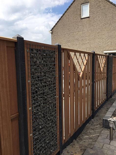 Hardhouten Tuinscherm Recht Verticaal met V-ruit 180x180 cm