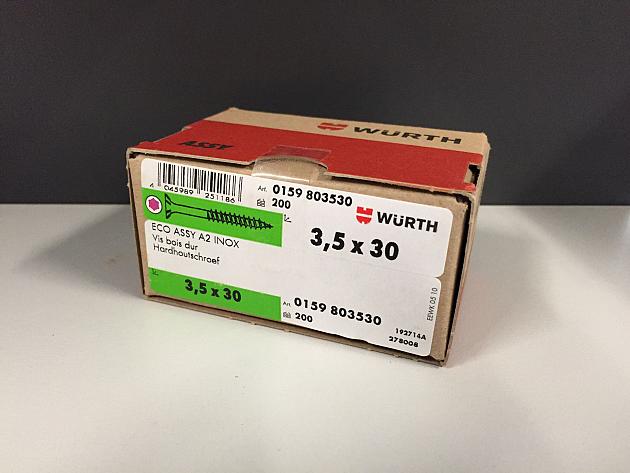 Wurth schroef eco assy RVS a2 hardhout 3,5x30/25