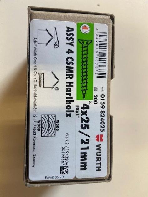 Wurth schroef eco assy RVS a2 hardhout 4,0x25/21