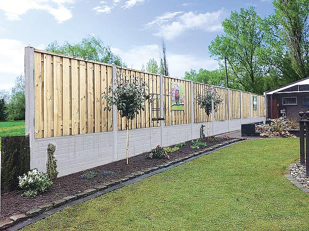 Beton RM Hoekpaal (2sp) 10x10x280 cm, Grijs tbv Scherm 150