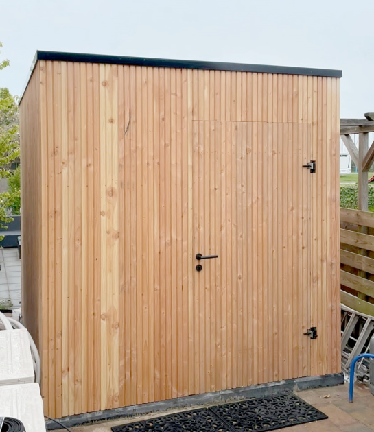 JWOODS Berging 144x196 cm, Geschaafd met verticaal triple rabat naturel