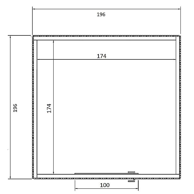JWOODS Berging 196x196 cm, Geschaafd met verticaal triple rabat naturel