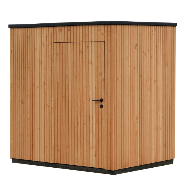 JWOODS Berging 196x196 cm, Geschaafd met verticaal triple rabat naturel