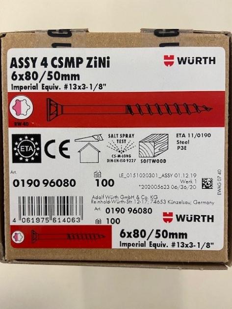 ASSY 4 CSMP ZiNi st zn-ni DD vzk freesholte RW 6X80/50